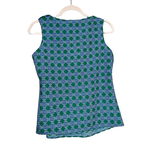 Banana Republic Sleeveless Loose Fit Blue Green Shirt Womens Size Small - Picture 2 of 3